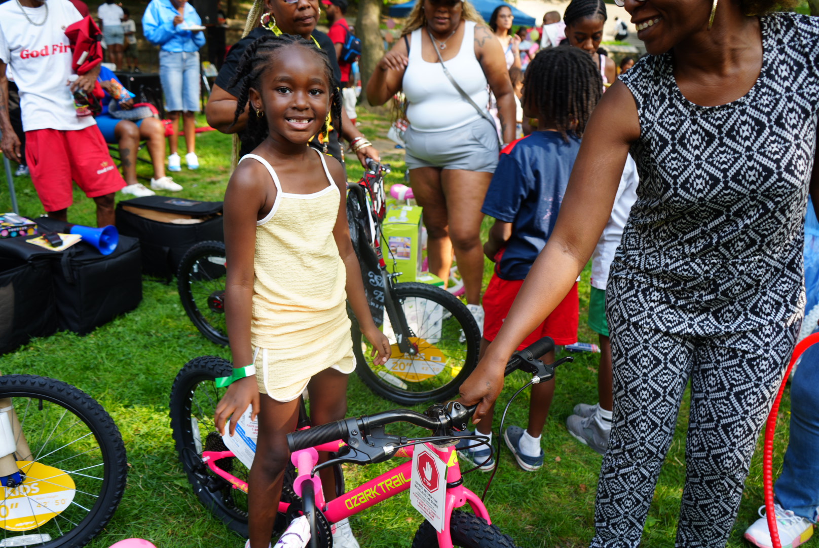 Children taking part in a Children’s Day bike activity